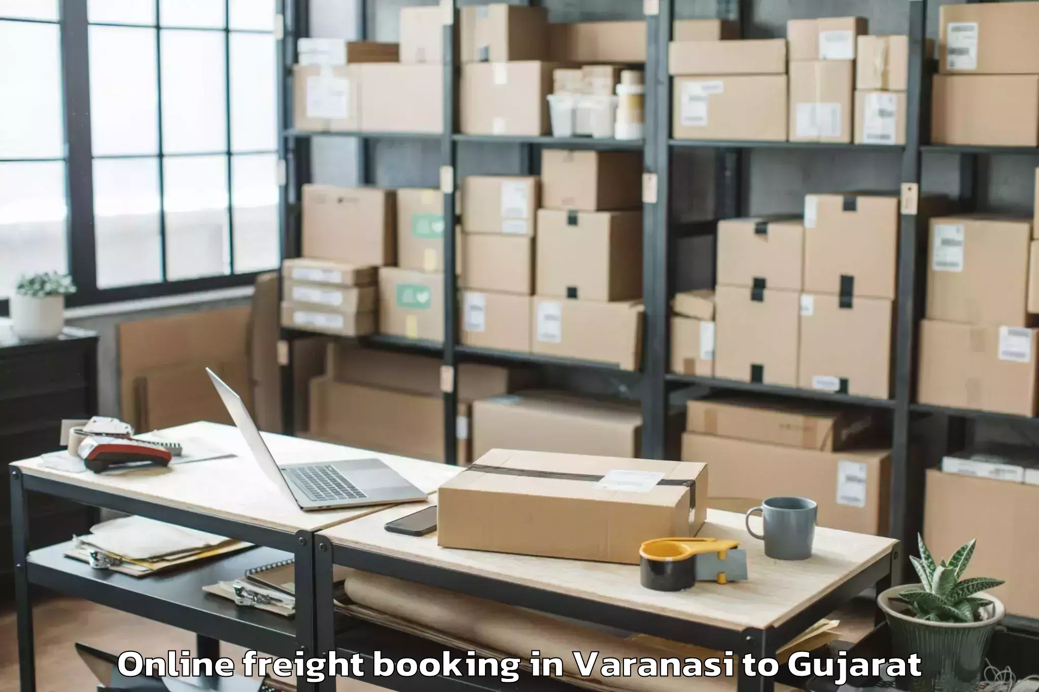 Quality Varanasi to Vadali Online Freight Booking